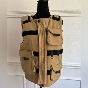 Lifted Anchors Tan Utility Vest with Removable Pockets, Size M